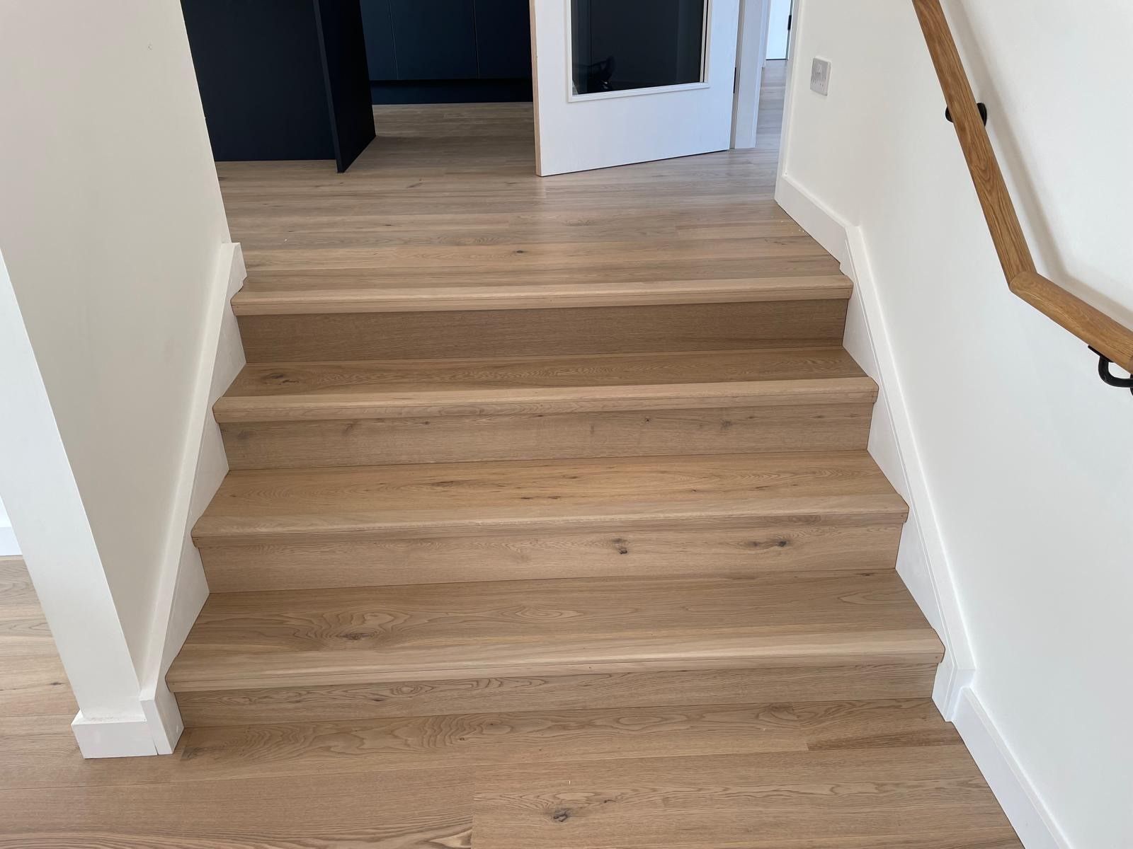 Photo of wooden stair flooring By SR Flooring in Edinburgh